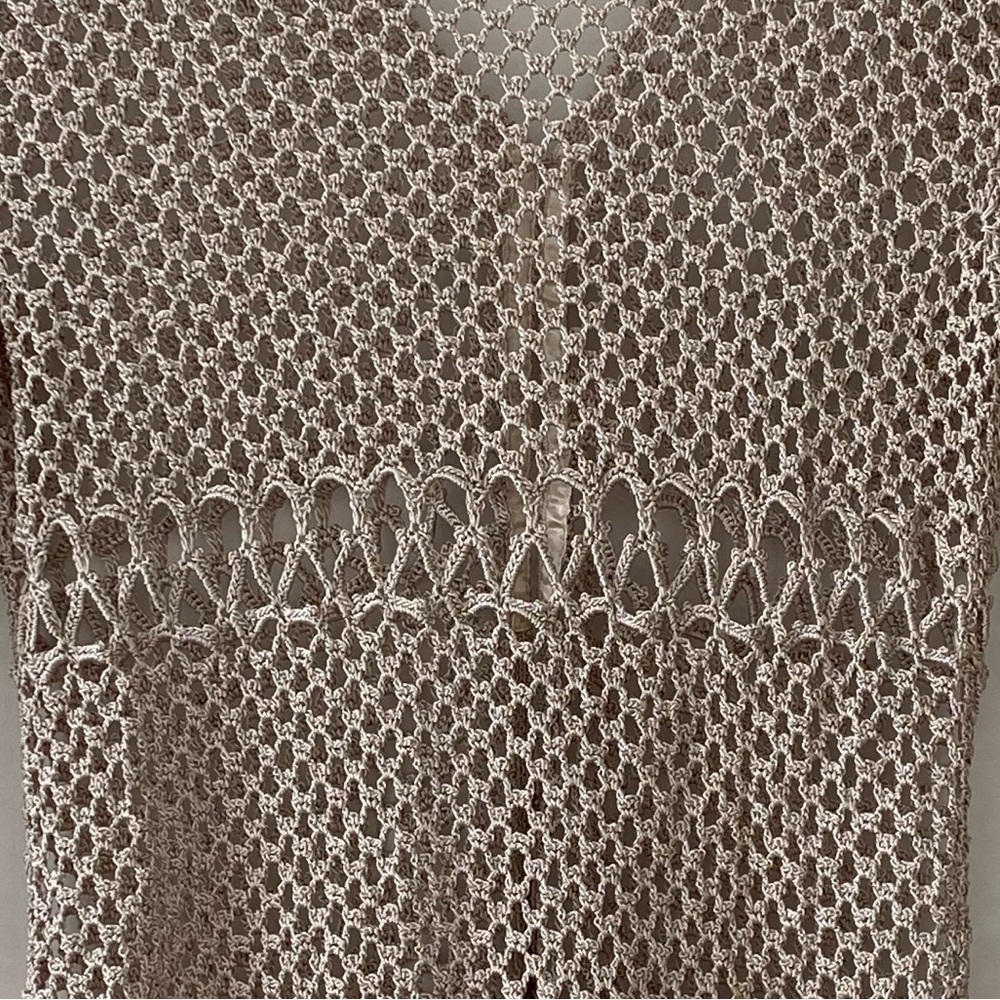 Mango night Crocheted sweater Sz L Taupe - Picture 4 of 6